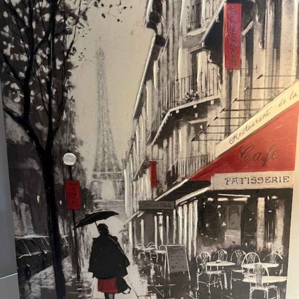 Rainy Day in Paris by E. Anthony Orme canvas OOP  16X20X1.5